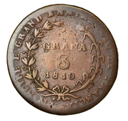 ヨアヒム・ミュラ 3グラナ銅貨 1810年
