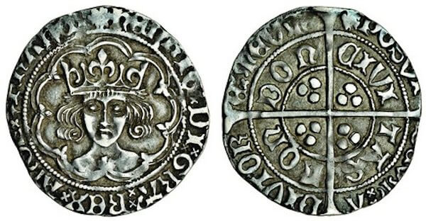ヘンリー7世 ハーフグロート銀貨 1485~1490年