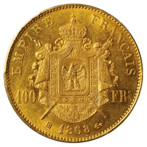 ナポレオン3世 100フラン金貨 裏