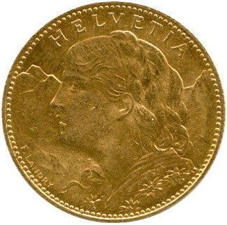 スイス ブレネリ 10フラン金貨
