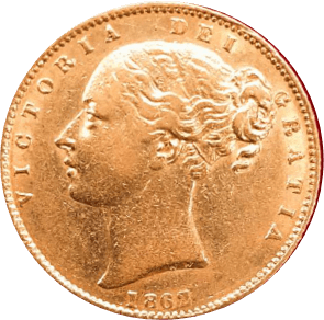 ヤングヘッド 1ソボレン金貨 1862年 表