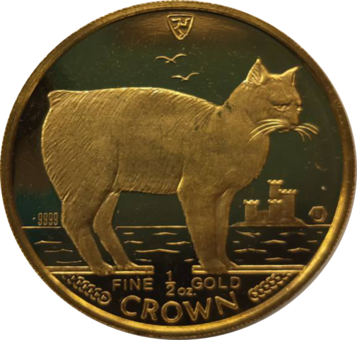 マン島 ハーフクラウン金貨 マンクスキャット 1988年