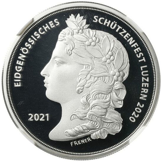 ルッツェルン 現代射撃祭 50フラン銀貨 2021年