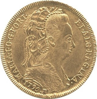 ブラジル マリア1世 6,400レイス金貨 1796年