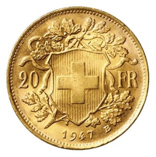 スイス ブレネリ 20フラン金貨