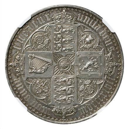 イギリス ヴィクトリア女王 ゴシッククラウン銀貨 1847年