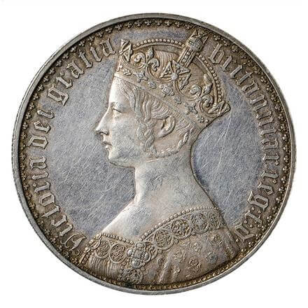 ゴシッククラウン銀貨 1847年 Plain Edge（純銀プレーンエッジ）
