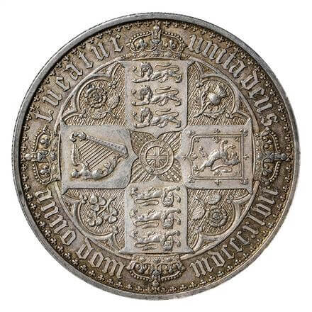 ゴシッククラウン銀貨 1847年 Plain Edge（純銀プレーンエッジ） 裏