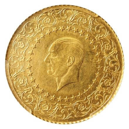 ムスタファ・ケマル・アタテュルク250クルシュ金貨 1968年