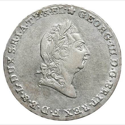 ブラウンシュヴァイク・リューネブルク ゲオルク3世 2/3ターレル銀貨 1802年 表