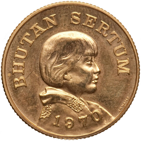 ブータン ジグミ・ドルジ  1セラタム金貨 1970年
