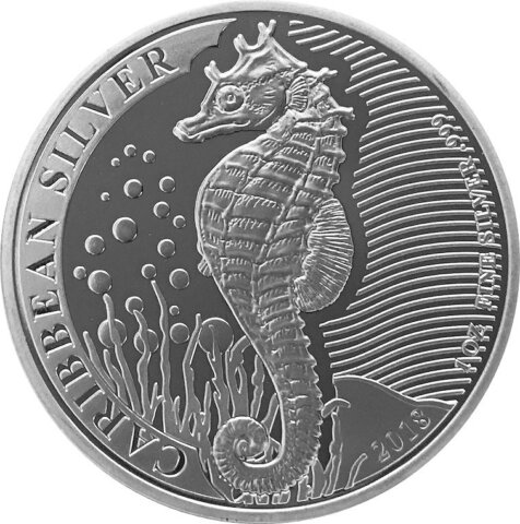 バルバドス タツノオトシゴ 1ドル銀貨 2018年