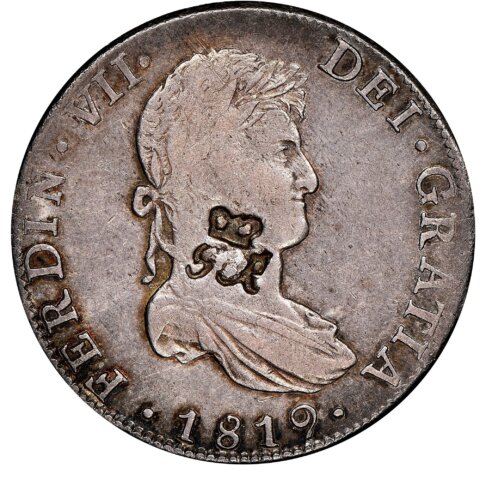 ベリーズ ジョージ3世 6シリング銀貨 1819年（カウンターマーク付き）