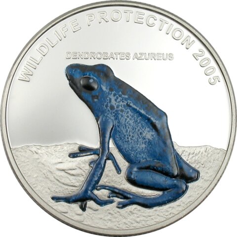 リベリア コバルトヤドクガエル 10ドル銀貨 2005年