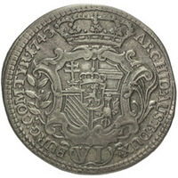 ボヘミア マリア・テレジア 6 クロイツァー銀貨 1743~1744年