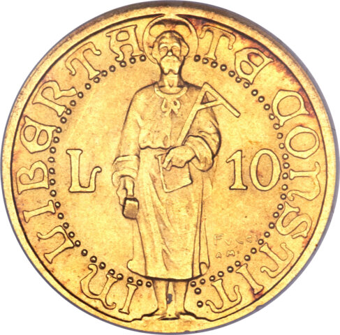 サンマリノ 10リラ金貨 1925年