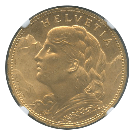 スイスで発行されたブレネリ金貨（アルプスの少女）の概要