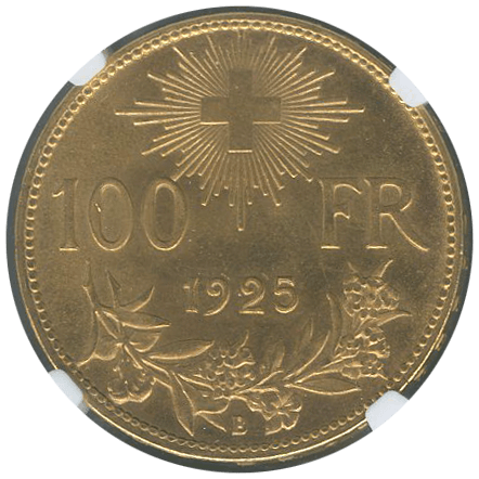 スイスで発行されたブレネリ金貨（アルプスの少女）の概要
