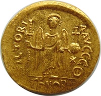 ビザンツ帝国 ユスティニアヌス 1 世 1ソリダス金貨 527-565年