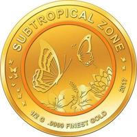 コンゴ共和国 バタフライ 100CFAフラン金貨 2017年