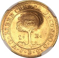 コスタリカ 1エスクード金貨 1849～1857 年