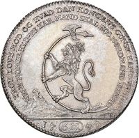 デンマーク フレデリク5世 6マーク銀貨 1749年