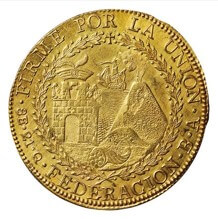 南ペルー 太陽と城 8エスクード金貨 1837年