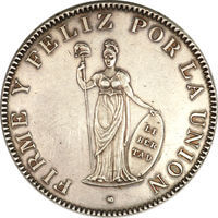 ペルー 女神立像 8レアル銀貨 1826年