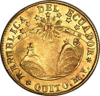 エクアドル 8エスクード金貨 1839年 表
