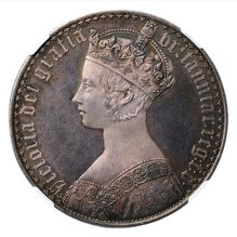 ゴシッククラウン銀貨 1847年 UNDECIMO（アンデシモ） 表