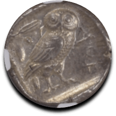 アッティカアテネ テトラドラクマ銀貨 415-407BC 表