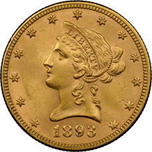 リバティヘッド 10ドル金貨 1893年