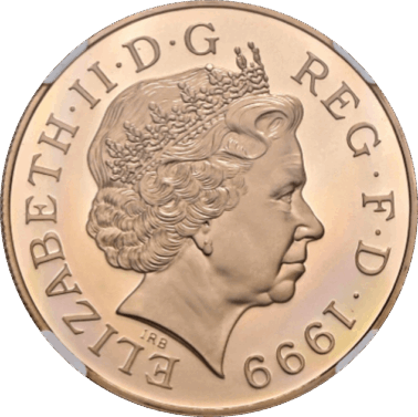 イギリス エリザベス2世(1952-2022) 5ポンド金貨 1999 ダイアナ妃追悼