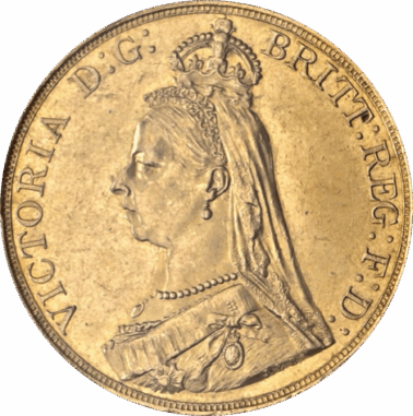 イギリス ヴィクトリア(1837-1901) 5ポンド金貨 1887 ジュビリーヘッド